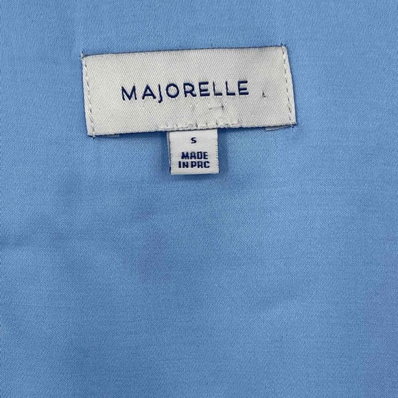 New Majorelle Sugar Wrap Top Womens Small Blue Satin Plunge Western Festival - Picture 7 of 9